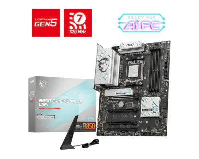 Placa de baza MSI B850 GAMING PLUS WIFI, Socket AM5, DDR5, ATX