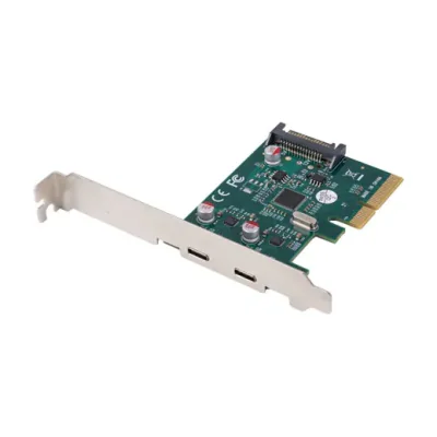 Placă PCI Express x1 Lanberg 2x USB-C 3.2 Gen 2x1, low profile