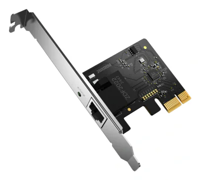 Gigabit PCIe Network Adapter SPEED: 1 Gbps SPEC: 1×RJ45,  Full-Height Bracket/Low-Profile Bracket FEATURE: Multi-Speed Compatibility, Wake on LAN, Flow Control