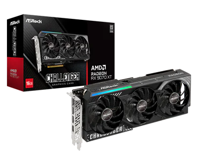 Placa video Asrock "Radeon RX 9070 XT Challenger", 16GB GDDR6, 256 bit, PCI Express 5.0 x16, 3 x DisplayPort 2.1a, HDMI 2.b1, racire activa 3 x fan, PSU recomandat 750W, "RX9070XT CL 16G"