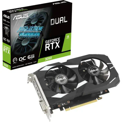 Placă video ASUS DUAL-RTX3050-O6G, 6GB GDDR6, 96 bit, PCI Express 4.0