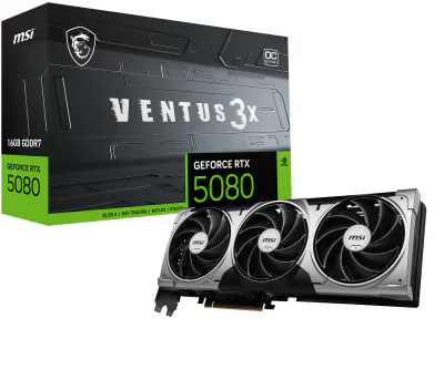 Placă video MSI GEFORCE RTX 5080 16G VENTUS 3X OC, 16GB GDDR7, 256 bit, PCI Express x16 5.0