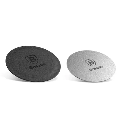 Placute metalice Baseus, pentru prindere magnetica a smartphone-urilor, pachetul contine 2 buc, argintiu