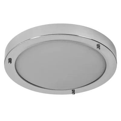 Plafoniera pentru baie OSRAM Classic Crom, E27, max. 15W LED,metal/sticla, IP44, Ø310x80mm, bec neinclus