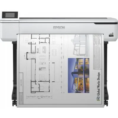 Plotter Epson Surecolor T5100 36", format A0, 4 culori, rezolutie max 2400 x 1200  DPI, memorie 1GB RAM, limbaje de printare: RTL, HP-GL2, ESC/P, Auto cutter, stand ,ecran tactil 10.9cm, interfata: USB2.0, Retea, WI-FI, consumabile: C13T40C140, C13T4