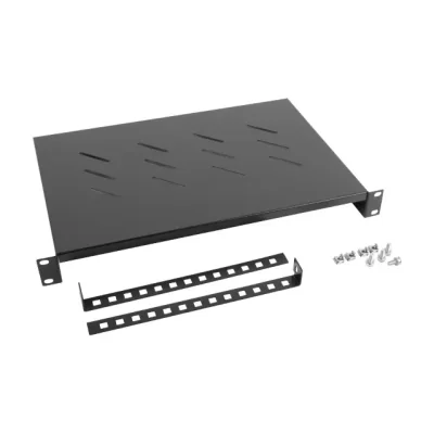 Poliță fixă rack Lanberg 19" 1U, 483x300 mm, sarcină maximă 25 kg, negru