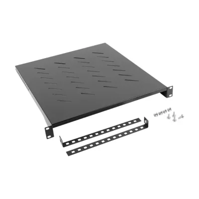 Poliță fixă rack Lanberg 19" 1U, 483x500 mm, sarcină maximă 25 kg, negru