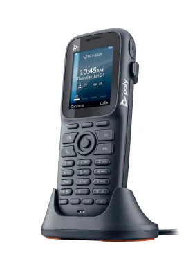 HP Poly Rove 20 Single Cell DECT 1880-1900 MHz B1 Base Station and 20 Phone Handset Kit, Black, 50 m, TFT, 5.08 cm (2"), 128 x 160 pixels, G.165, G.168