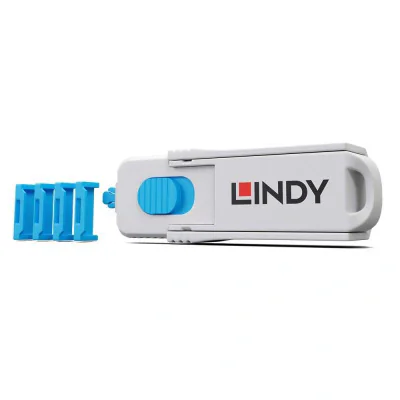 Port blocker Lindy 4xHDMI, material ABS, albastru