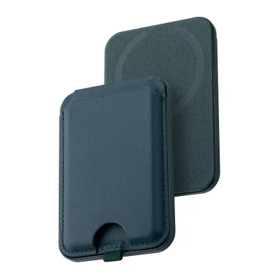 Portofel Dviced din piele cu MagSafe, pliabil, cu suport, pentru iPhone, Albastru