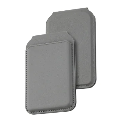 Portofel Dviced din piele cu MagSafe, pliabil, pentru iPhone, Gri