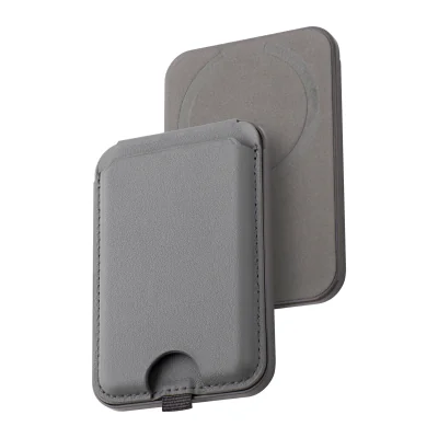 Portofel Dviced Leather pliabil cu suport și MagSafe pentru iPhone, Gri