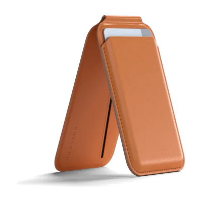 Portofel magnetic cu suport Satechi din piele vegană pentru iPhone, Orange
