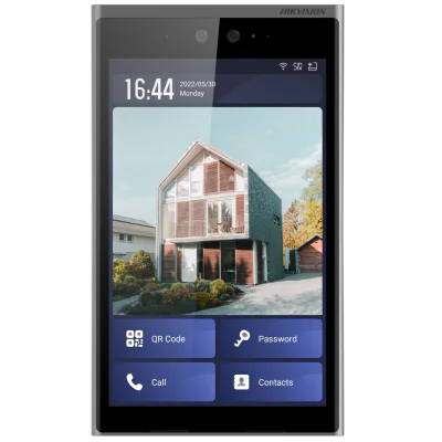 Post exterior videointerfon IP cu recunoaștere facială HIKVISION DS-KD9633-E6, ecran 10,1 inch, cititor card Mifare, montaj aparent sau îngropat