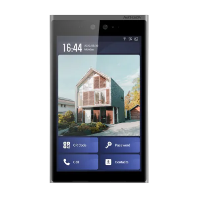 Post exterior videointerfon IP cu recunoaștere facială HIKVISION DS-KD9633-E6, ecran 10,1 inch, cititor card Mifare, montaj aparent sau îngropat