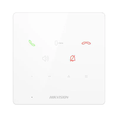 Post interior interfon audio Hikvision DS-KH6000-E1/WH, 9 butoane, microfon inclus, difuzor inclus, interfata: 1 RJ-45 100 Mbps, alimentare: IEEE802.3af, Standard PoE,12 VDC, temperatura de functionare: -10 °C to 50 °C