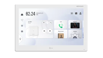 Post interior videointerfon 10.1inch cu Android, Hikvision DS-KH9510- WTE1B WIFI, apelare video si deschidere usa din aplicatia mobila, Plug & play, ecran: 10.1-inch cu touch sceen, rezolutie: 1024 × 600, audio bidirectional (microfon si difuzor inco