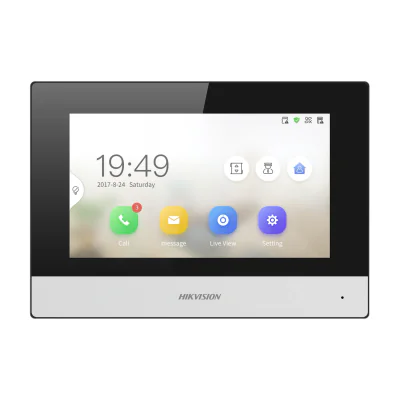 Post interior videointerfon 2 fire HIKVISION DS-KH6320Y-WTE2, ecran tactil 7 inch, Wi-Fi, montaj aparent