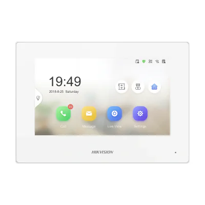 Post interior videointerfon IP HIKVISION DS-KH6320-WTE1-W, ecran tactil 7 inch, Wi-Fi, montaj aparent, PoE