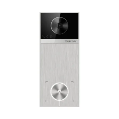 Post videointerfon de exterior WI-FI Hikvision DS-KV6114-MWBE1, montaj aparent, camera HD 4MP, WDR, unghi vizualizare: orizontal:  150° vertical: 75°, iluminare IR: 3m, cititor de card incorporat mifare M1 13.56 MHz, microfon omnidirectional si difuz
