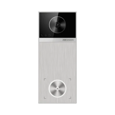 Post videointerfon de exterior WI-FI Hikvision DS-KV6114-MWBE1, montaj aparent, camera HD 4MP, WDR, unghi vizualizare: orizontal:  150° vertical: 75°, iluminare IR: 3m, cititor de card incorporat mifare M1 13.56 MHz, microfon omnidirectional si difuz