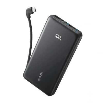 POWER BANK Anker 10.000 mAh, 22.5W Fast charge, 1 x USB-C, 1 x USB-A, afisaj electronic, cablu USB-C inclus, 229, alb, "A110DH21" - 194644276560