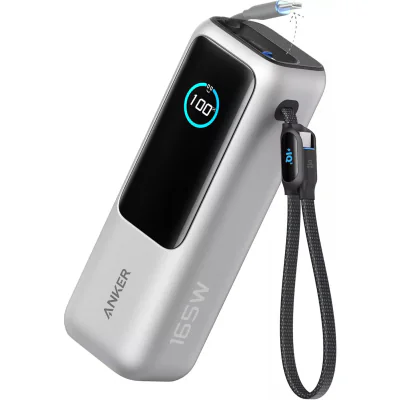 Baterie externa Anker , putere totala 25000 mAh, porturi iesire USB 2.0 x 1, USB-C x 1, argintiu