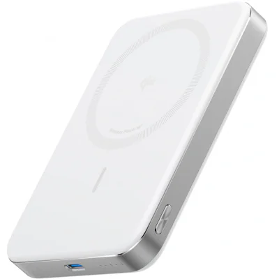 Acumulator extern magnetic wireless Anker MagGo, 10000 mAh, Ultra-Slim, Qi2 15W, alb