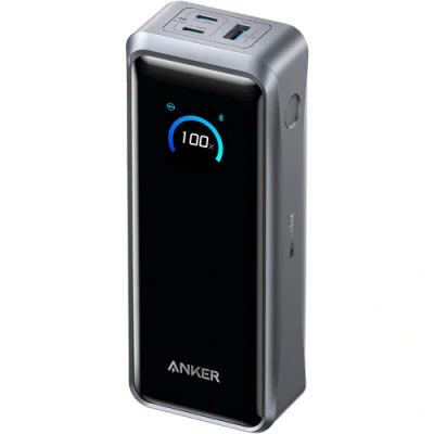 POWER BANK Anker "Prime" 26.250 mAh, 300W PowerIQ 4.0, 2 x USB-C, 1 x USB-A, afisaj LED, conectare Bluetooth, control prin app, 600, gri, "A110AH11" - 194644239299