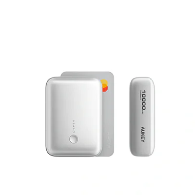 POWER BANK Aukey 10.000 mAh, 20W two-way incarcare rapida, 1 x USB-C, 1 x USB-A, 180g, alb, "LLTSN1053139" - 689323788293