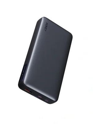 POWER BANK Aukey "PB-Y42" 20.000 mAh, 30W incarcare rapida 3-in-1, 2 x USB-C, 1 x USB-A, 378g, negru, "LLTSN1047247" - 689323786428