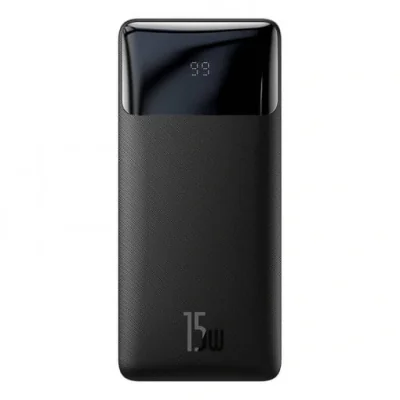 POWER BANK Baseus Bipow, 10000mAh, 15W, 2 x USB; 1 x USB Type-C, digital display pt. status baterie, total 3A, negru, "PPBD050001" - 6932172618193