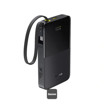 POWER BANK Baseus EnerFill FC51 Bipow 2 Pro Digital, capacitate 30000mAh 22.5W, 1 x USB, 1 x USB Type-C, cablu integrat USB Type-C, display, alb "E0028101" - 6932172698638