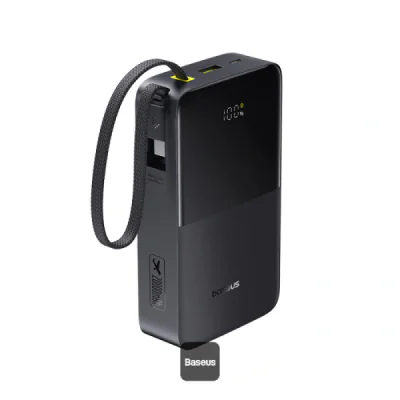 POWER BANK Baseus EnerFill FC51 Bipow2 Pro, 20000mAh, 22.5W, 1 x USB Type-C, 1 x USB, cablu integrat USB Type-C 22cm, negru, "E0027701" - 6932172691899