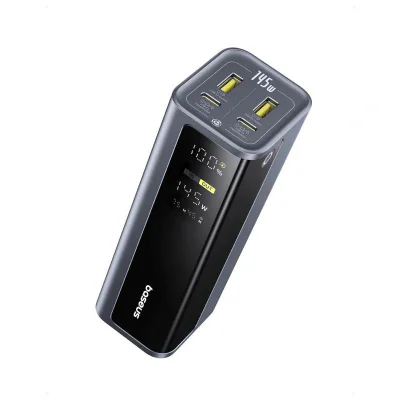 POWER BANK Baseus EnerGeek GP12, 20800mAh, 2 x USB Type-C, 2 x USB, 145W, display, include cablu USB Type-C la USB Type-C 1m, negru, "P10082109813-00" - 6932172687571