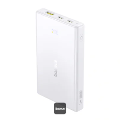 POWER BANK Baseus PicoGo, 10000mAh, 20W, 2 x USB Type-C, 1 x USB, cablu inclus USB Type-C la USB Type-C 30cm, alb, "P10076801213-00" - 6932172684488