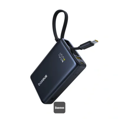 POWER BANK Baseus PicoGo, display, capacitate 10000mAh, 45W, cablu integrat USB Type-C, 1 x USB Type-C, 1 x USB, total 5V/3A, negru, "P10076803123-00" - 6932172678715