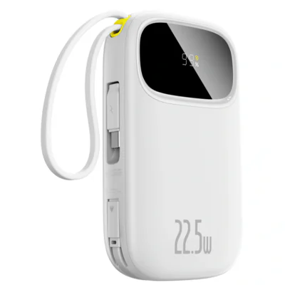 POWER BANK Baseus Qpow3, 10000mAh, 22.5W, 1 x USB, cablu integrat USB Type-C, cablu integrat Iphone Lightning, negru, "P10082106123-00" - 6932172691219