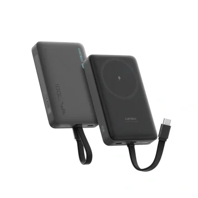 POWER BANK Cuktech Magnetic, 10000mAh, 20W, cablu integrat USB Type-C, gri "CKWPB100LGLBK"