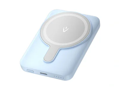 Power Bank Vention 5.000 mAh, 20W magnetic, wireless, 1 x USB-C, 166g, albastru, "FHSL0" - 6922794785465