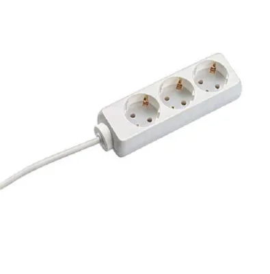 Prelungitor Bachmann SELLY 3xCEE7/3 PC, fara intrerupator, lungime cablu 5m, H05VV-F 3G1, alb