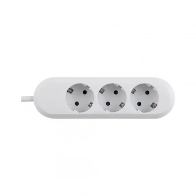 Prelungitor Bachmann SMART 3xCEE7/3, fara intrerupator, lungime cablu 5m, H05VV-F 3G1.5, alb, nedemontabil