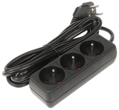 Prelungitor BLOW PR-3M-3G/B, 3 prize, 2,8 m, negru