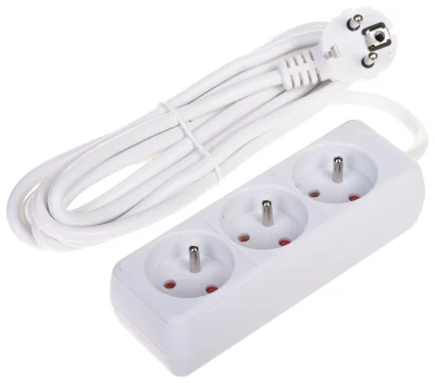 Prelungitor BLOW PR-3M-3G/W, 3 prize, 2,8 m, alb