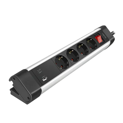 PRELUNGITOR LOGILINK, Schuko x 4, conectare prin Schuko (T), ON/OFF, 16 A, 1xUSB-A, 1xUSB-C, cablu 1.5m, protectie IP20, negru-argintiu, "LPS278U"
