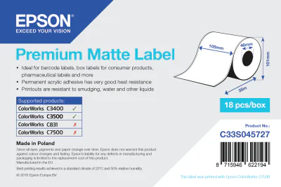 Premium Matte Label Cont.R, 105mm x 35m