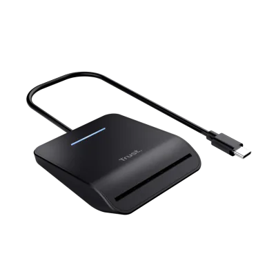 Primo Smartcard Reader Trust, interfata USB-C 2.0, lungime cablu 100cm, negru