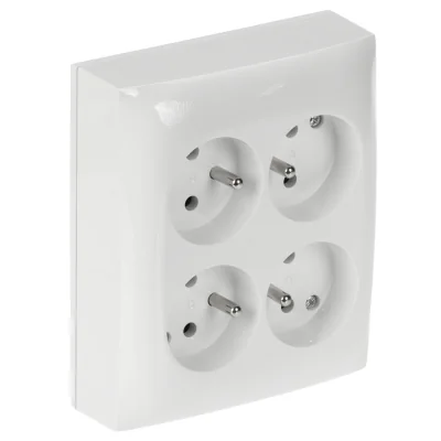Priză cvadruplă aparentă KONTAKT SIMON ACGZN4/11, seria Aquaclick, 250 V, 16 A