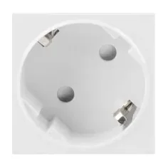 Priză de perete Lanberg AC 45x45 simplă SCHUKO 230V, montaj fără scule, albă