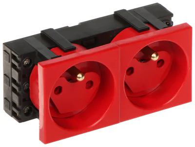 Priză dublă de date (DATA) cu element de acces STASIŃSKI GN-DATA-2P/LS, sistem 45, 230 V, 16 A